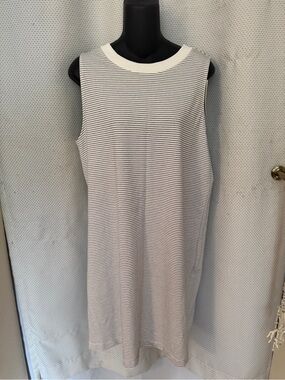 a new day Sleeveless Striped Midi Dress - White & Black